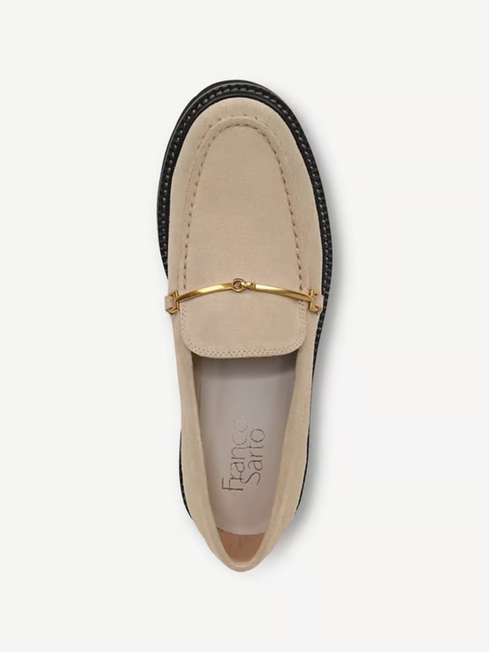 Franco Sarto Beige Suede Bit Lug Loafers NIB - Picture 2 of 6